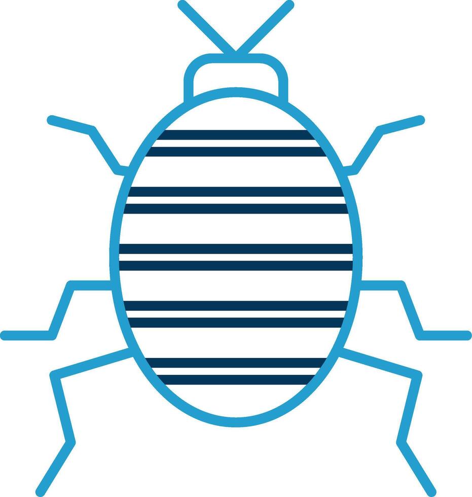 Bug Line Blue Two Color Icon vector