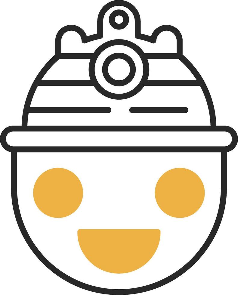 Helmet Skined Filled Icon vector