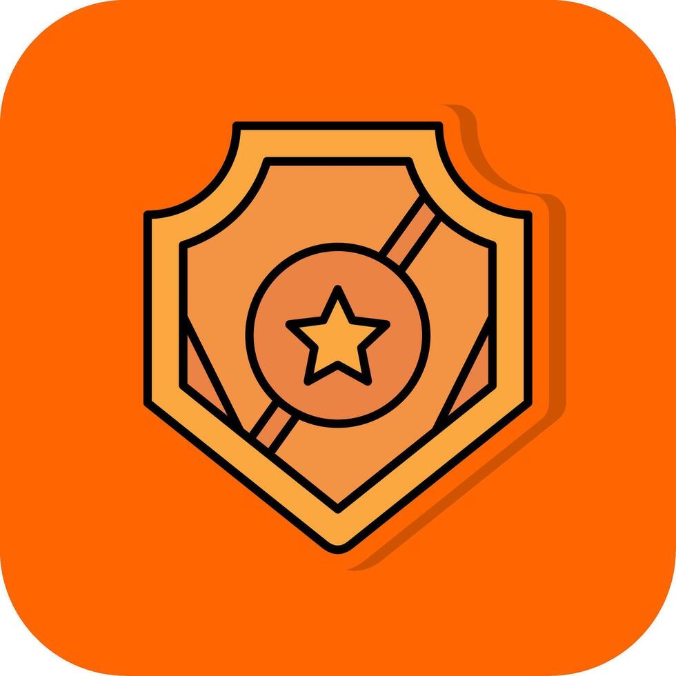Police Badge Filled Orange background Icon vector