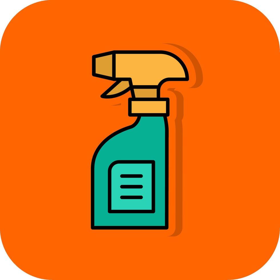 Cleaning Spray Filled Orange background Icon vector