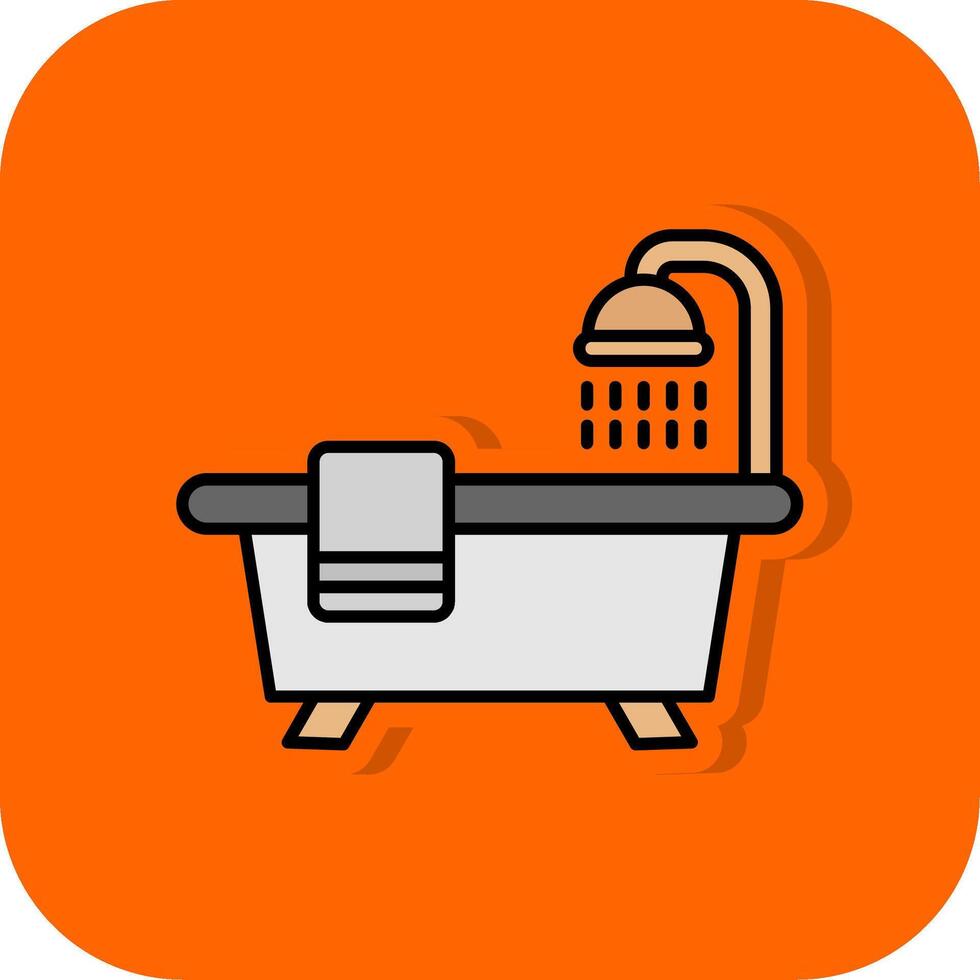 bañera lleno naranja antecedentes icono vector