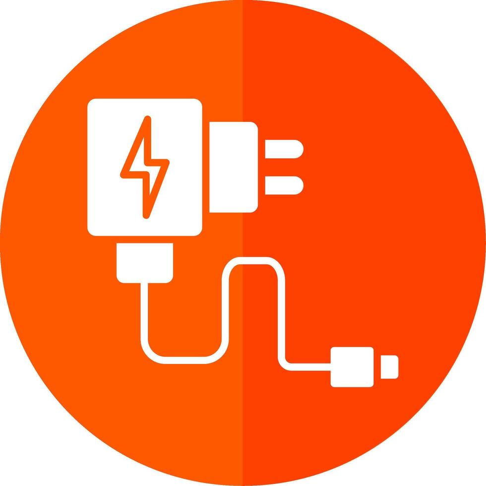 Charger Glyph Red Circle Icon vector