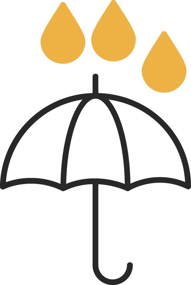 paraguas desollado lleno icono vector