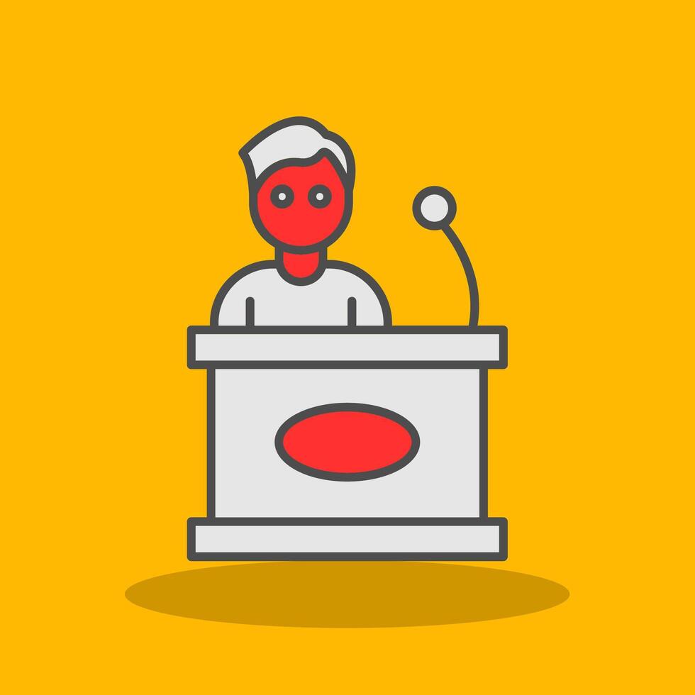 Politician Filled Shadow Icon vector