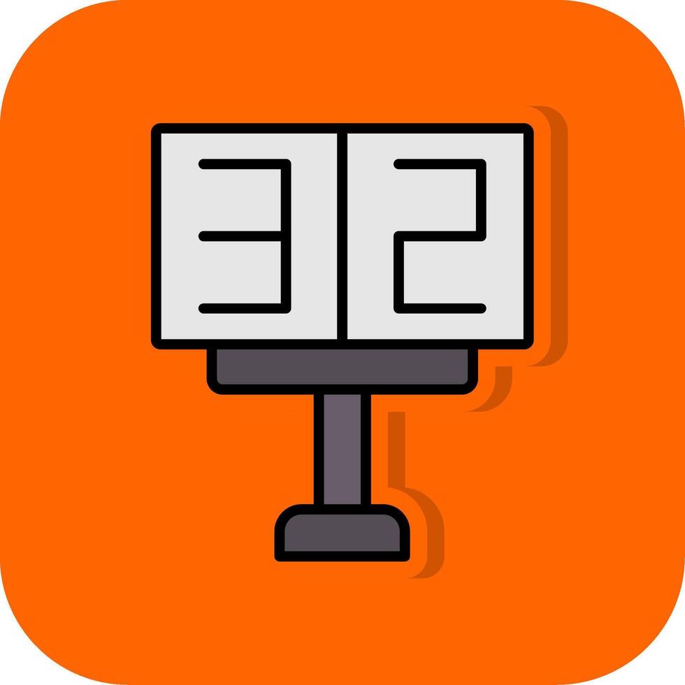 Scoreboard Filled Orange background Icon vector