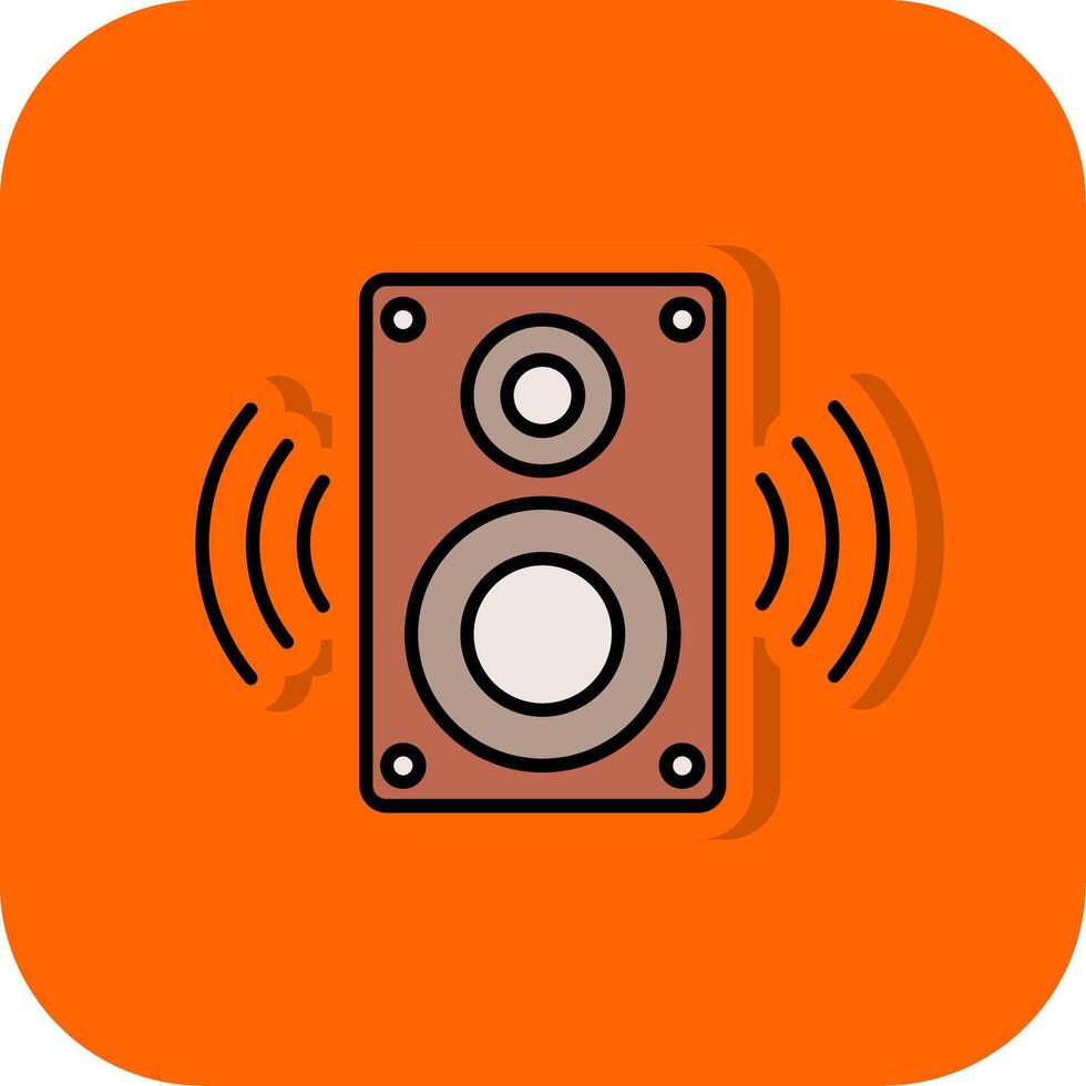 Speaker Filled Orange background Icon vector