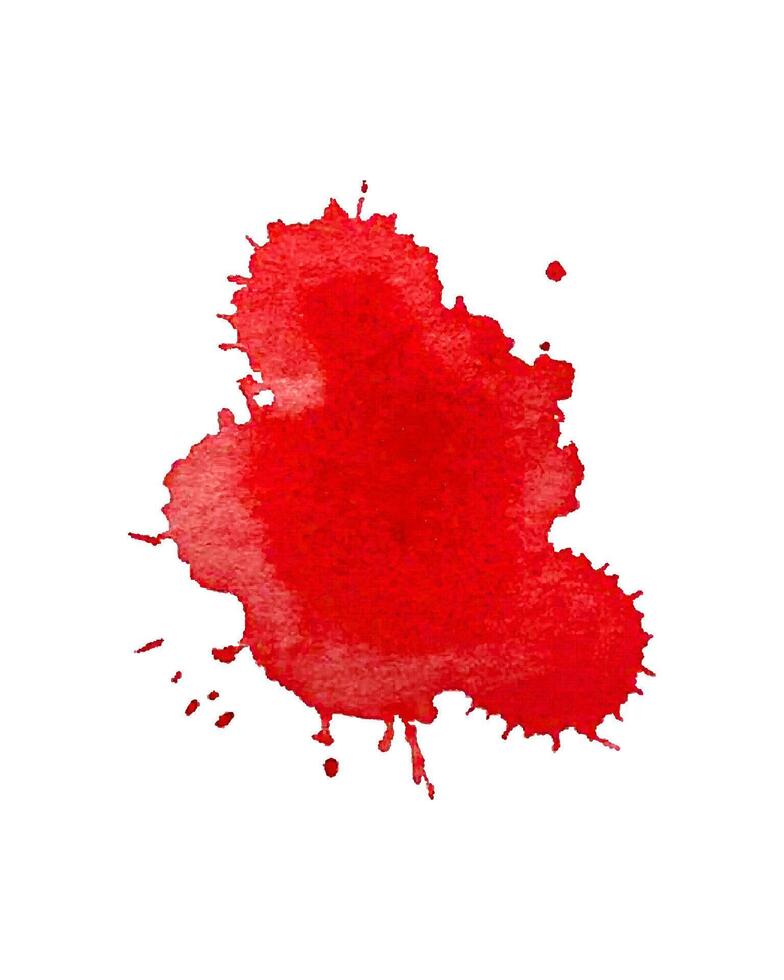 Drops of watercolor splashes, from wine, blood, paint, red burgundy color. Isolated, white background. vector