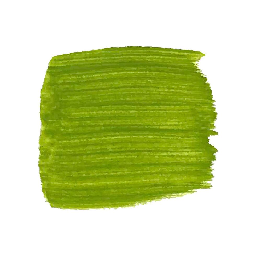 acrílico herboso verde textura, cepillo ataque, mano dibujo aislado en blanco antecedentes. vector