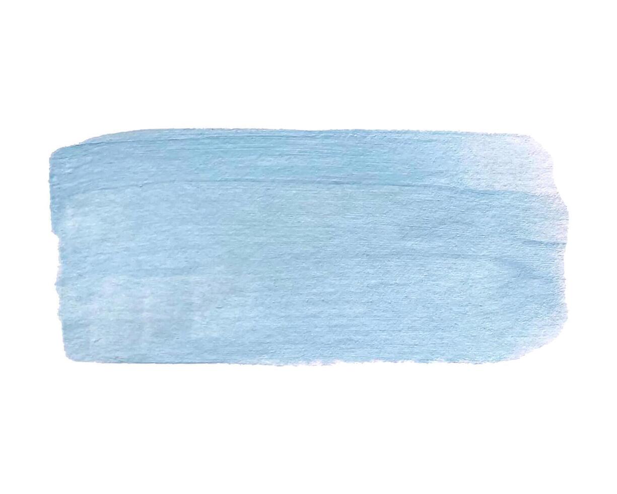 Acrylic blue texture brush stroke hand drawing, isolated on white background. vector
