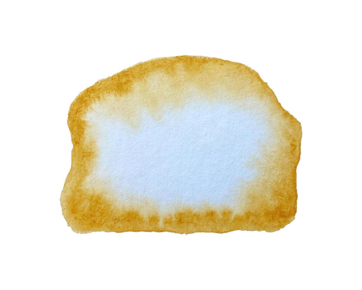 Watercolor frame or background made of beige brown paint and empty space for insertion, watercolor and white paper texture. Sticker, message, icon, social communication, emotion. vector