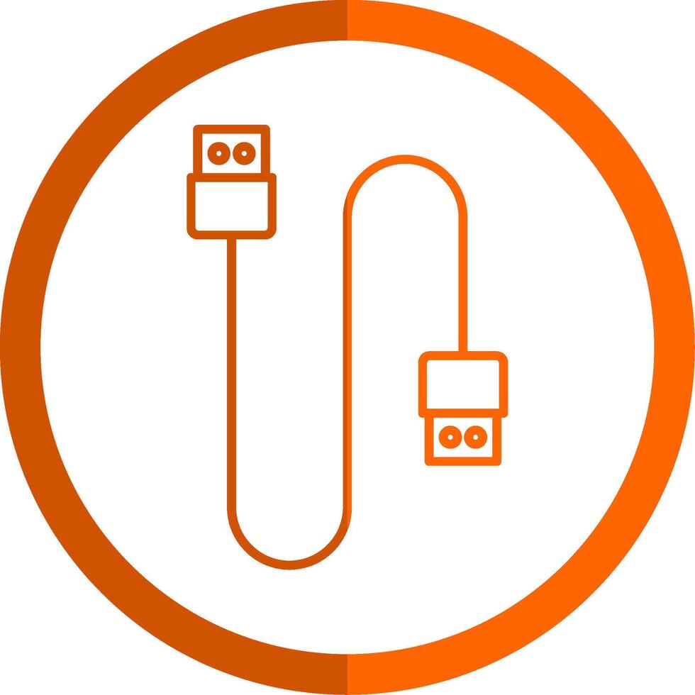 Cable Line Orange Circle Icon vector