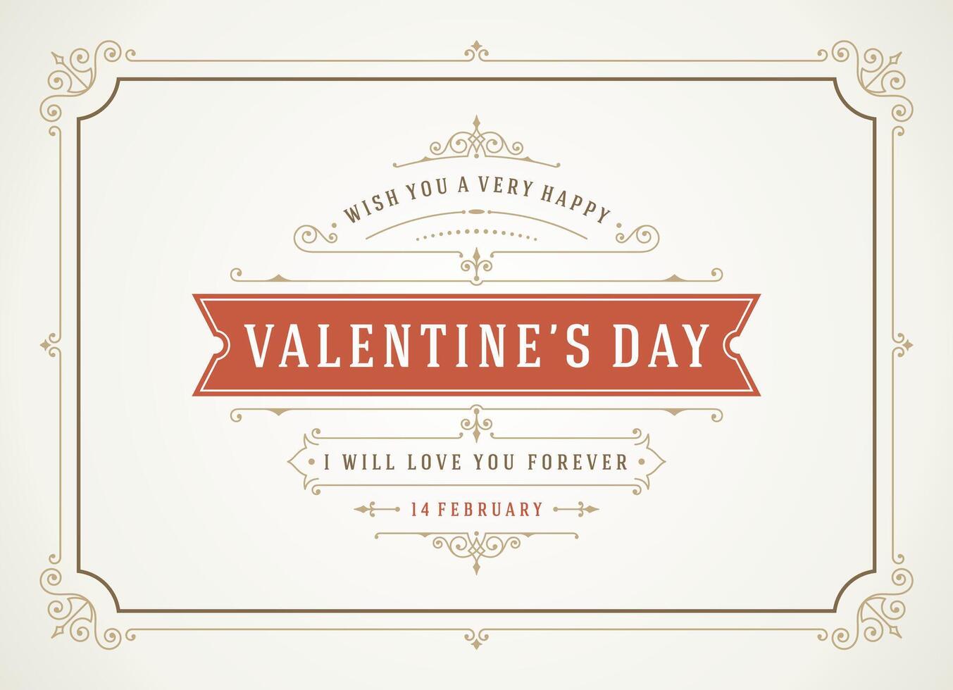 Elegant Valentines Day Card Design With Heart Motif vector