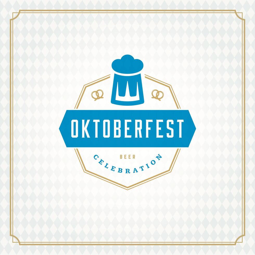 Oktoberfest beer festival celebration vintage greeting card or poster vector