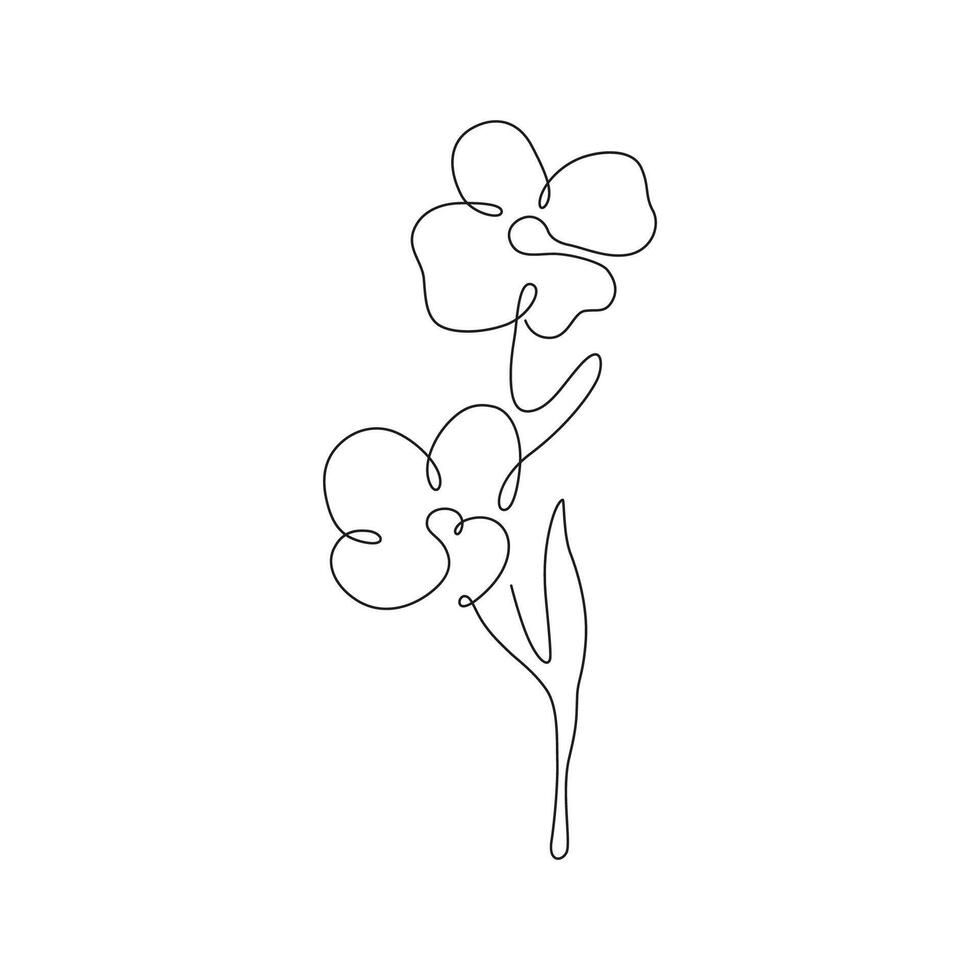 Line art minimalist flower vector