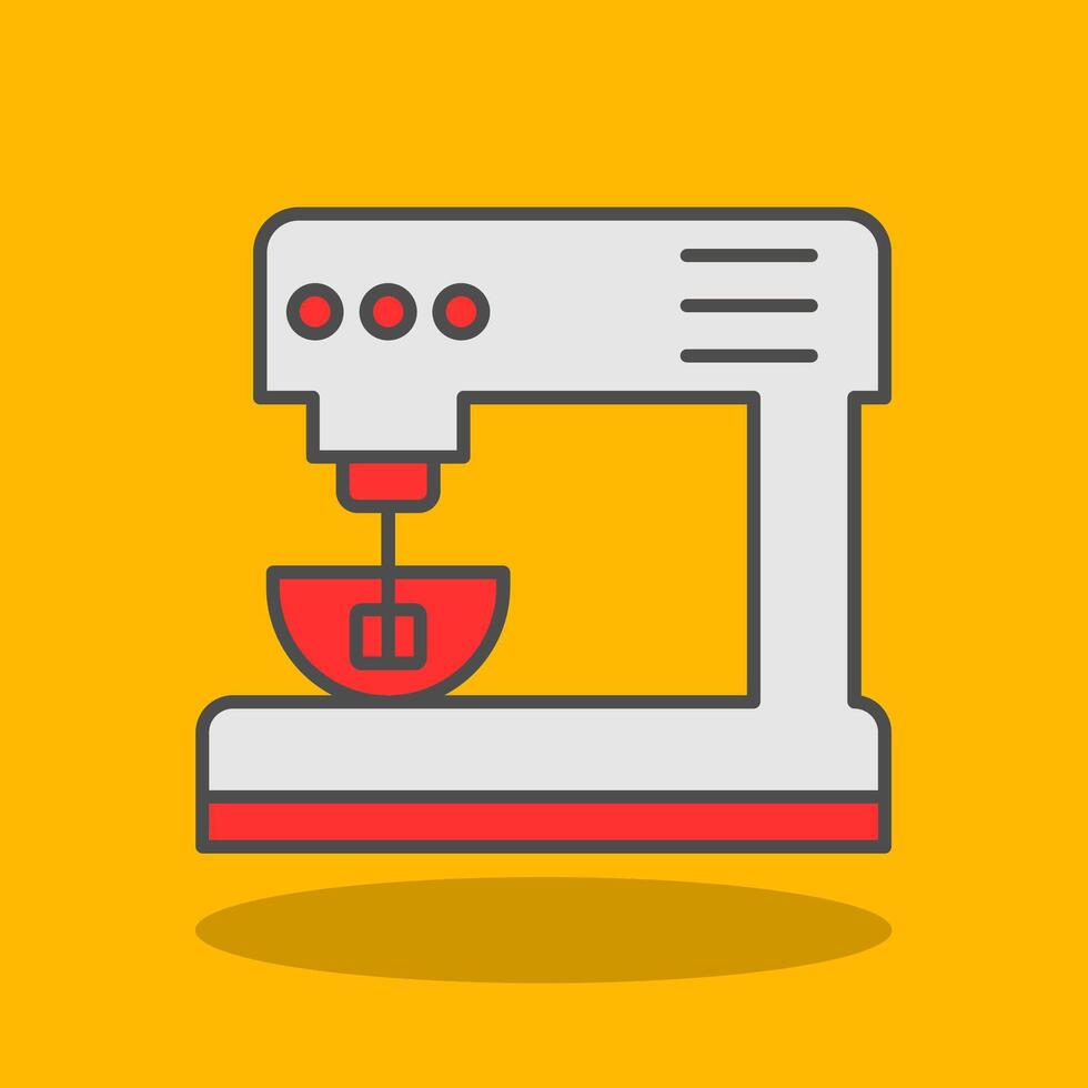 Electric Mixer Filled Shadow Icon vector