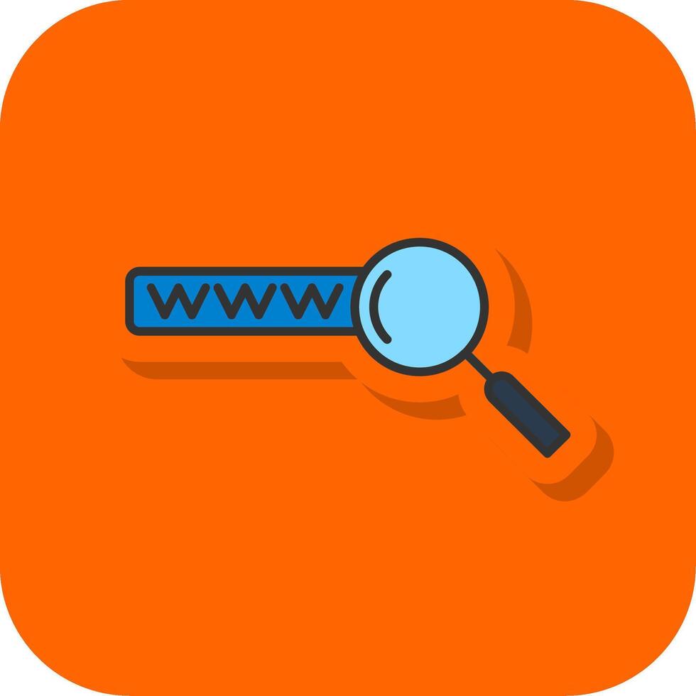 Keyword Search Filled Orange background Icon vector