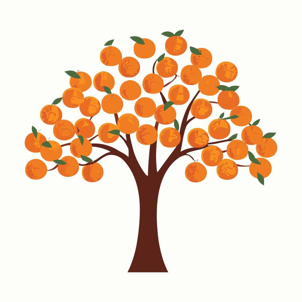 orange tree illustration vector