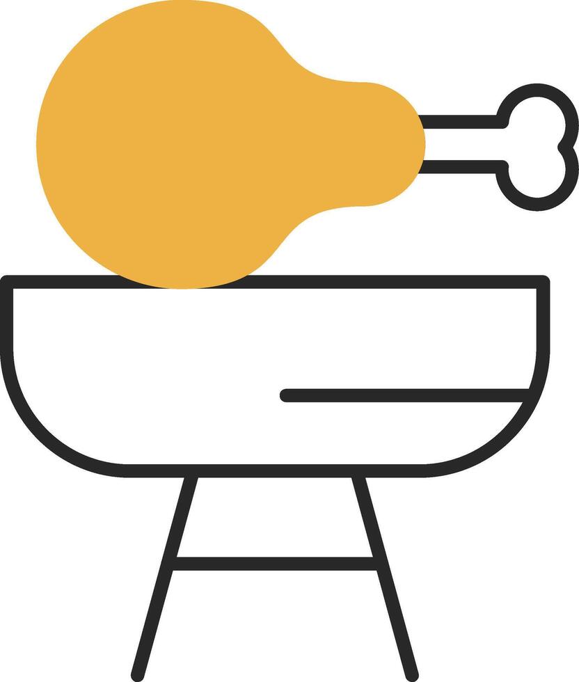 pollo pierna desollado lleno icono vector