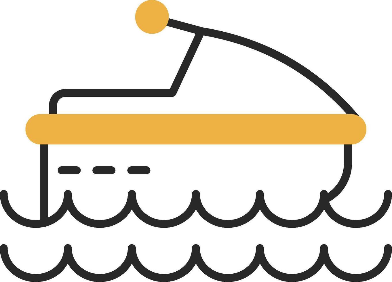 Jet Ski Skined Filled Icon vector