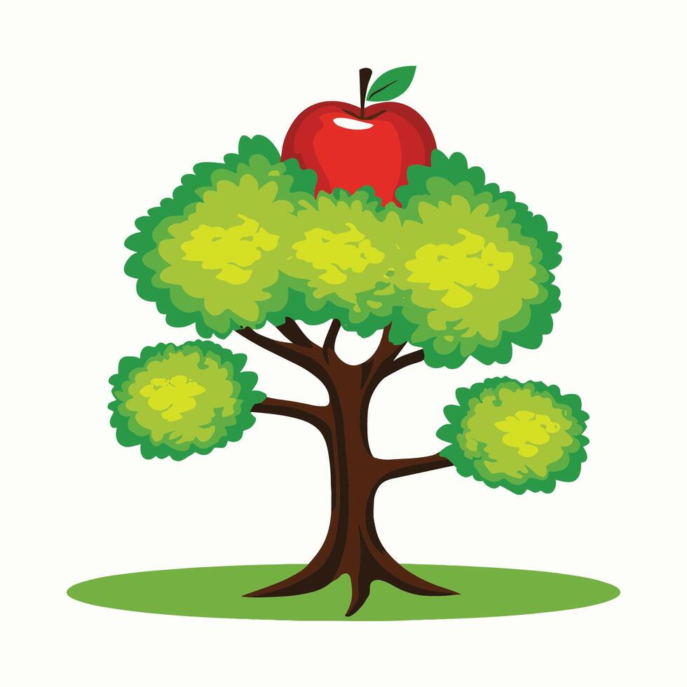 ilustración de un manzana árbol vector