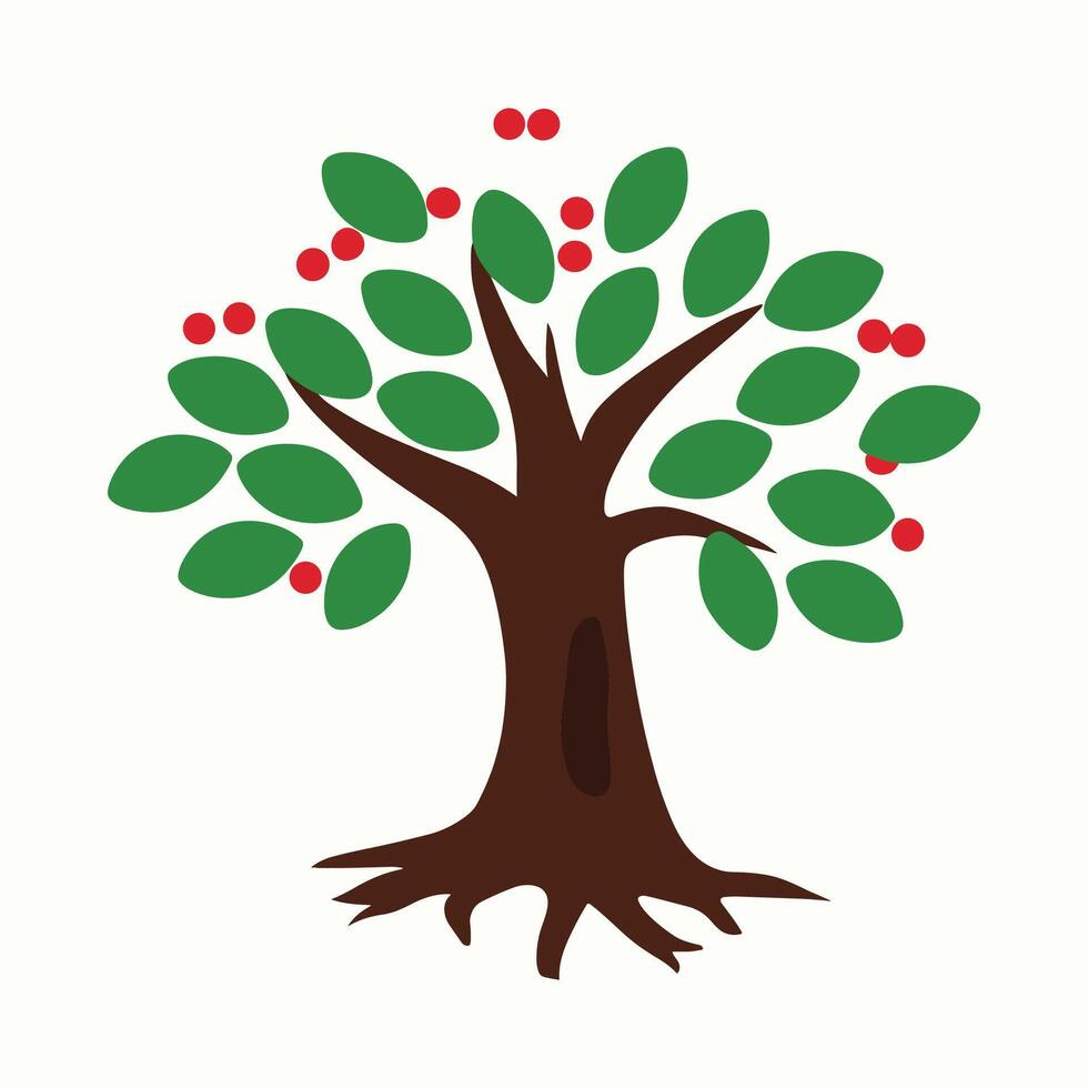 árbol con bayas vector