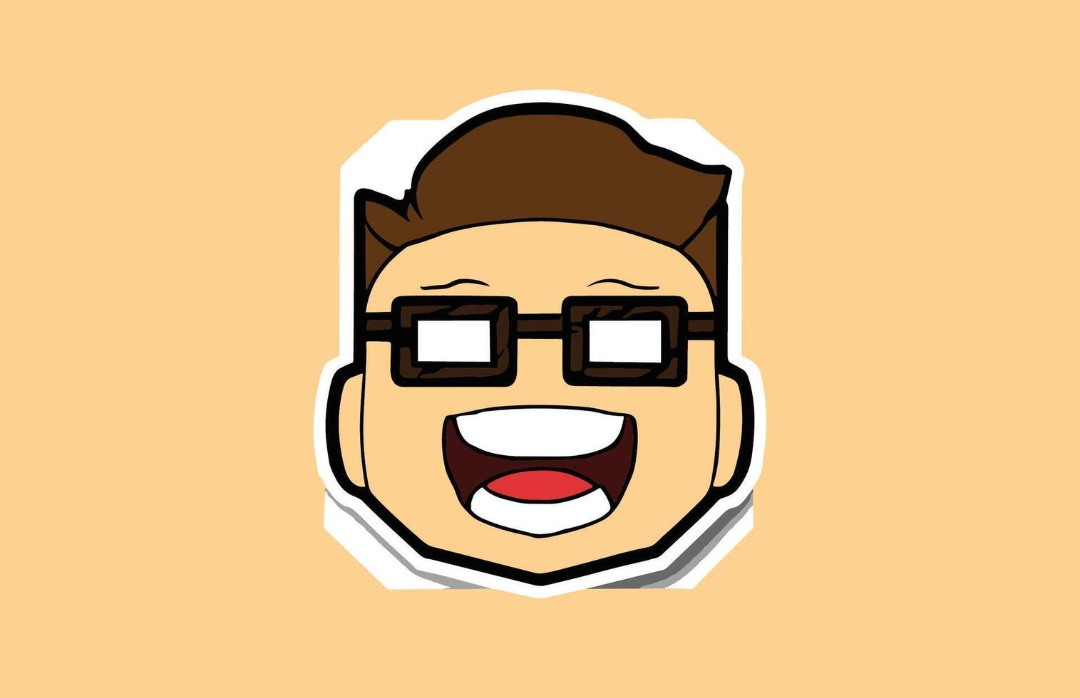 a cartoon man with glasses and a big smile vector