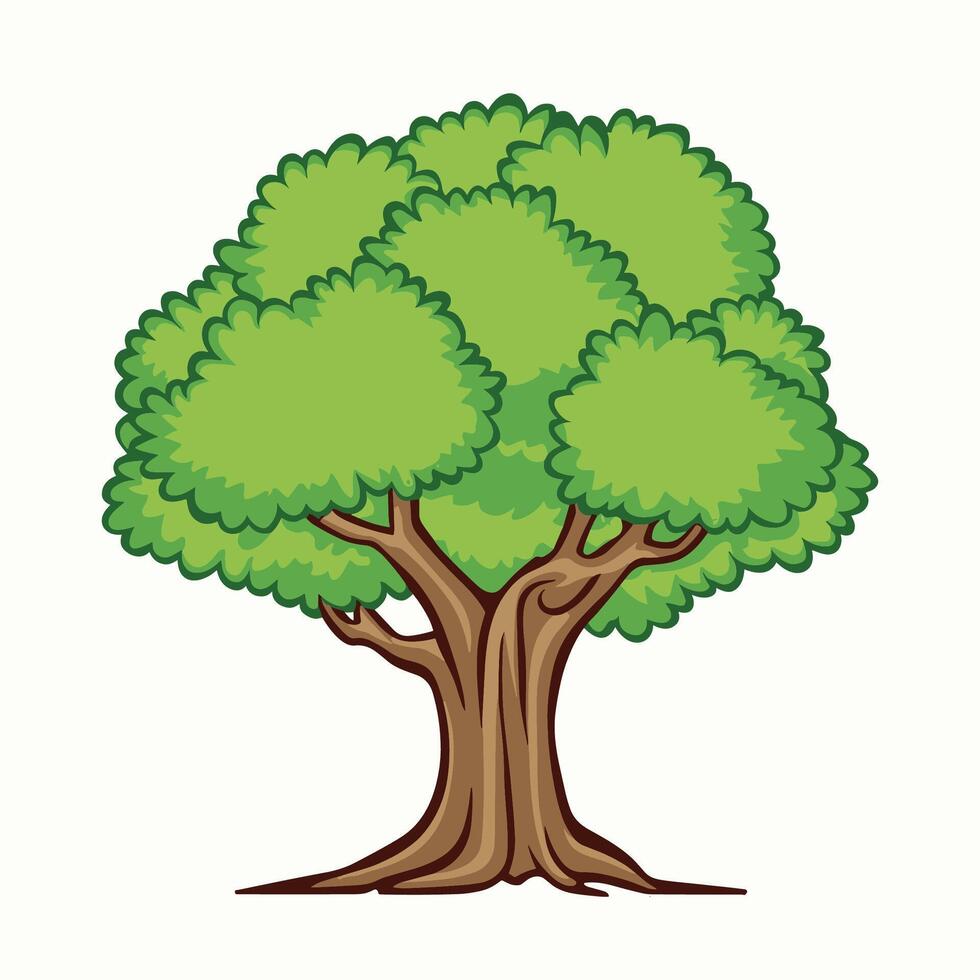 árbol aislado en blanco vector