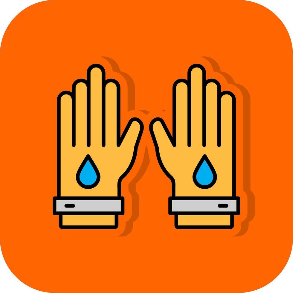 Working Gloves Filled Orange background Icon vector