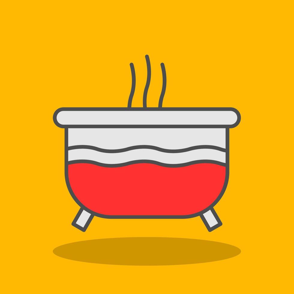 Hot Tub Filled Shadow Icon vector