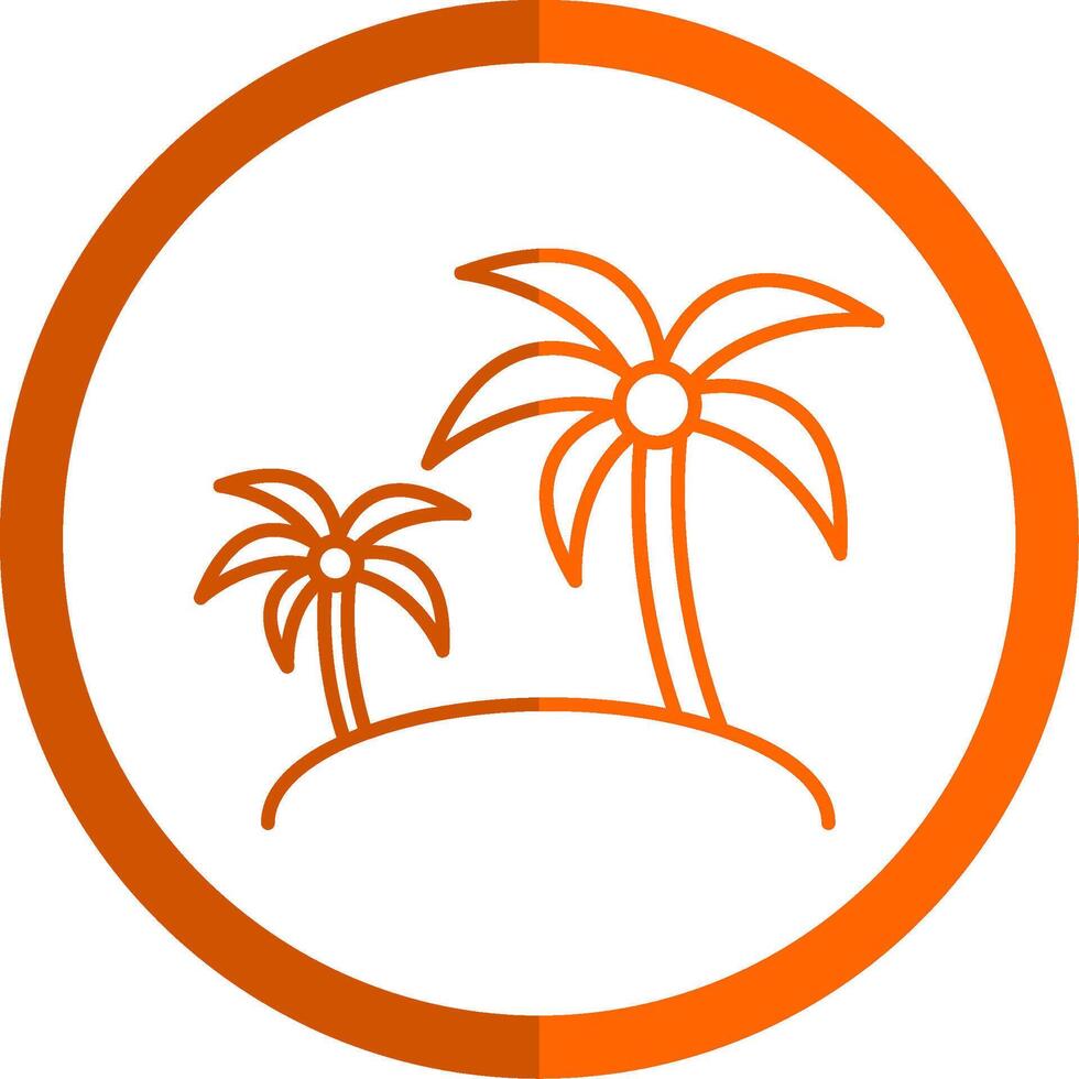 Island Line Orange Circle Icon vector