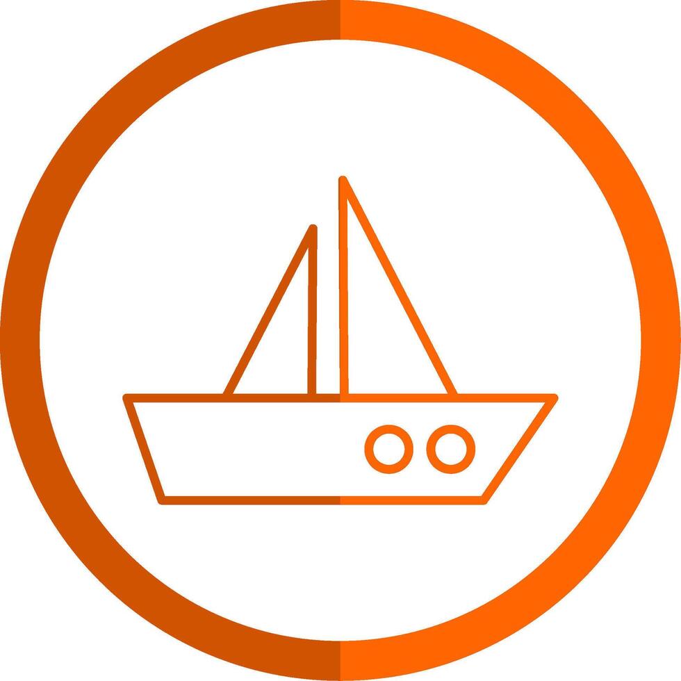 Boat Line Orange Circle Icon vector