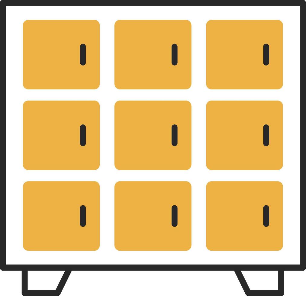 Locker Skined Filled Icon vector