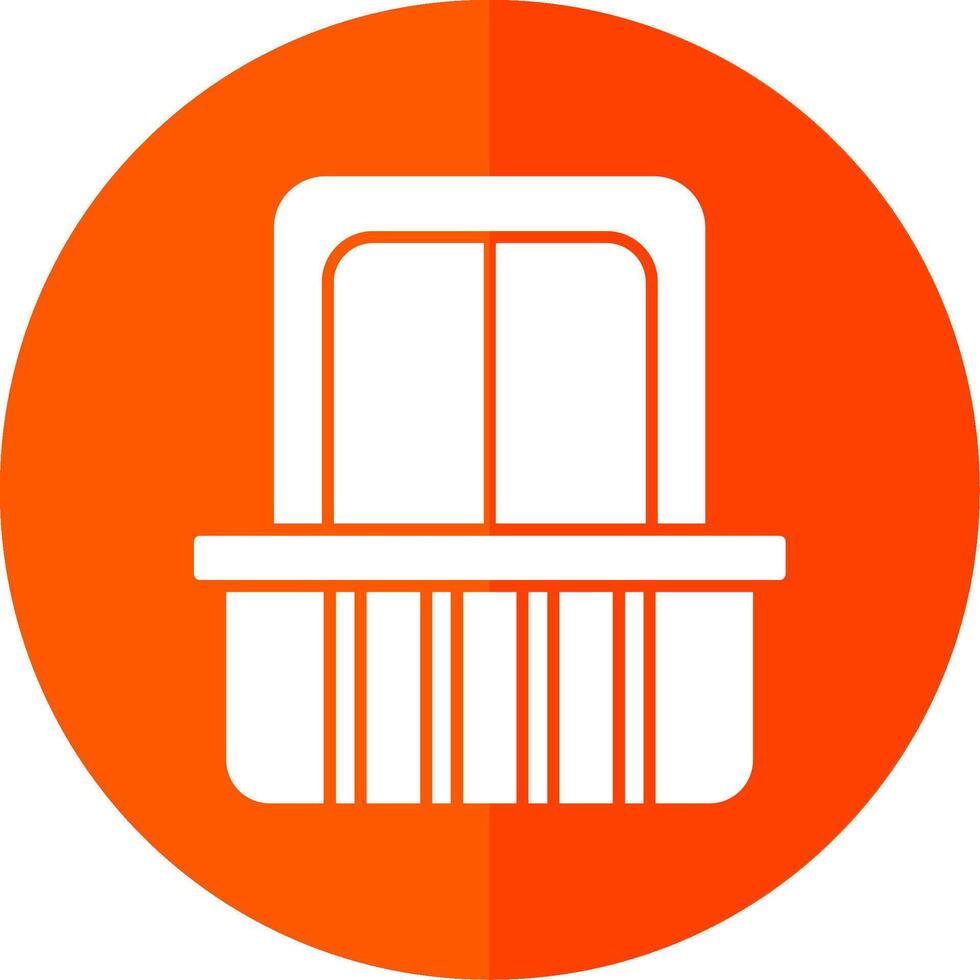 Balcony Glyph Red Circle Icon vector