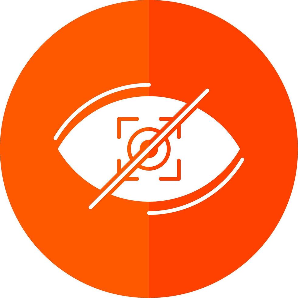 Visibility Off Glyph Red Circle Icon vector
