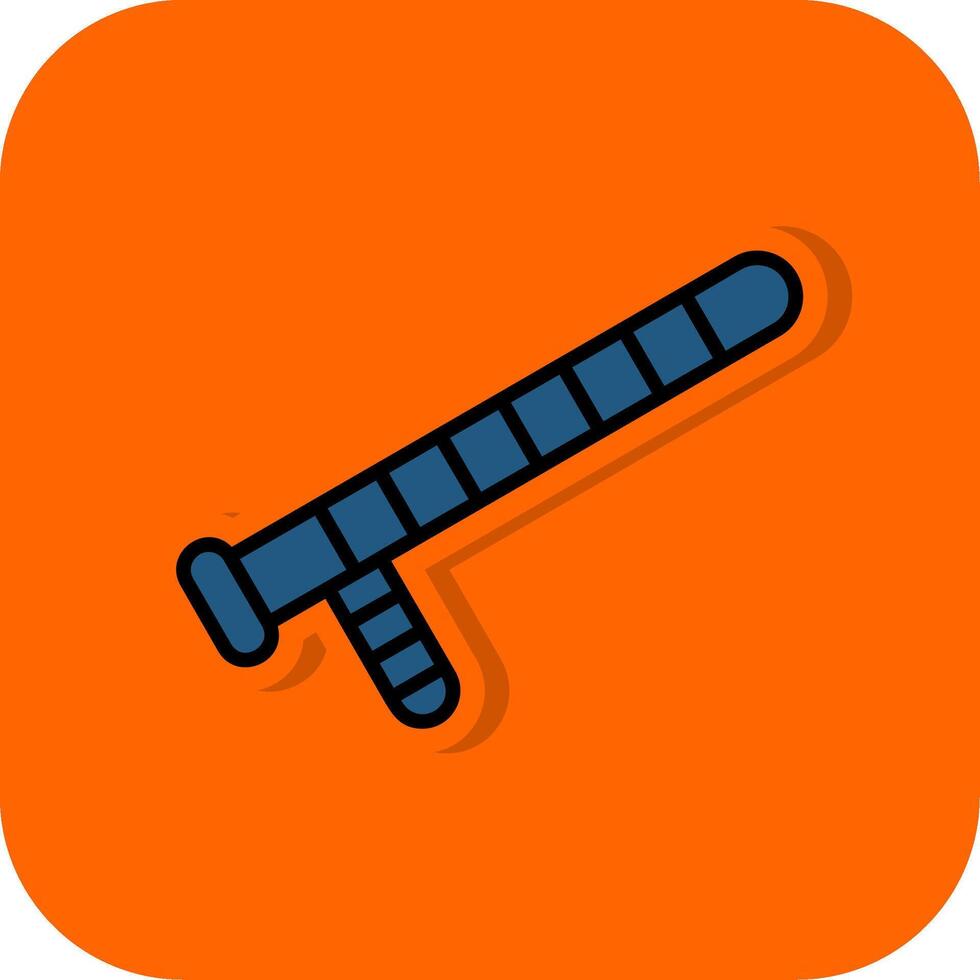 Baton Filled Orange background Icon vector