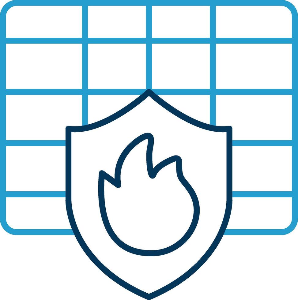 Firewall Line Blue Two Color Icon vector