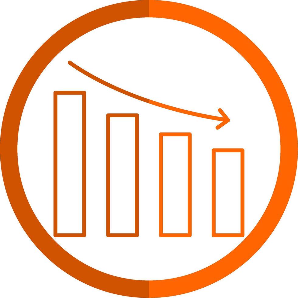Reputation Loss Line Orange Circle Icon vector