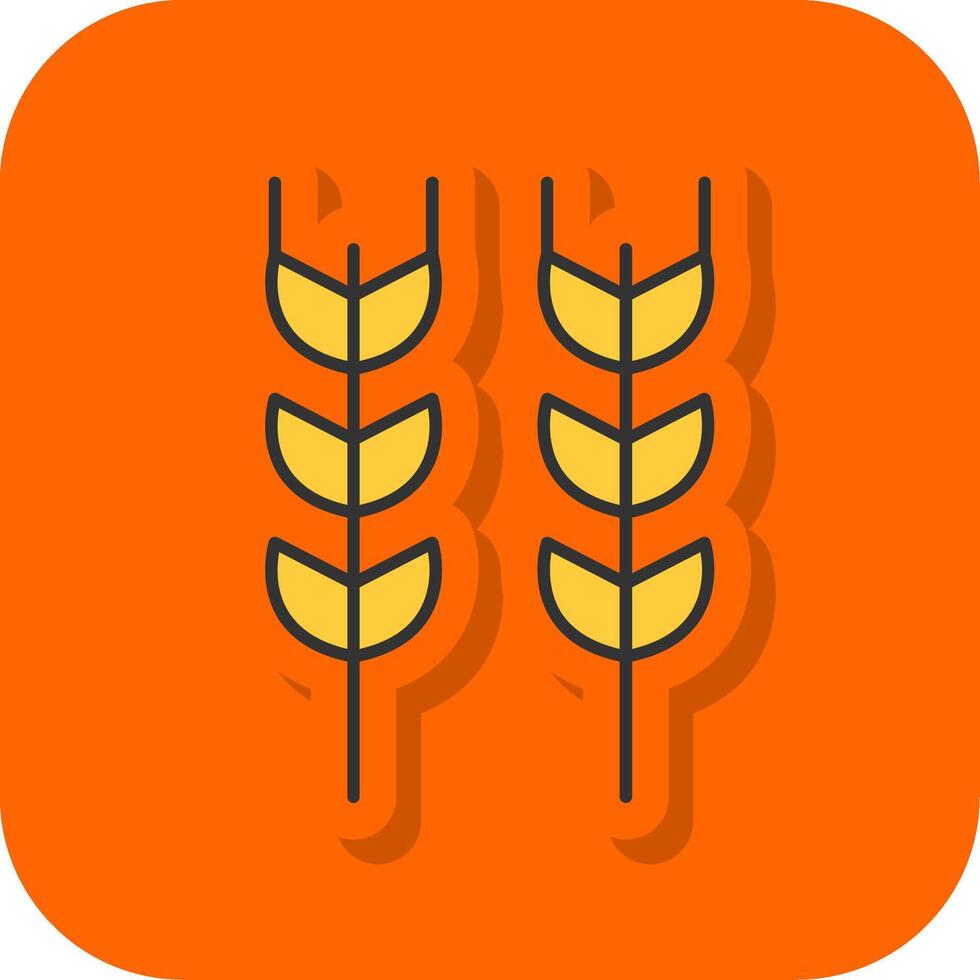 Wheat Filled Orange background Icon vector