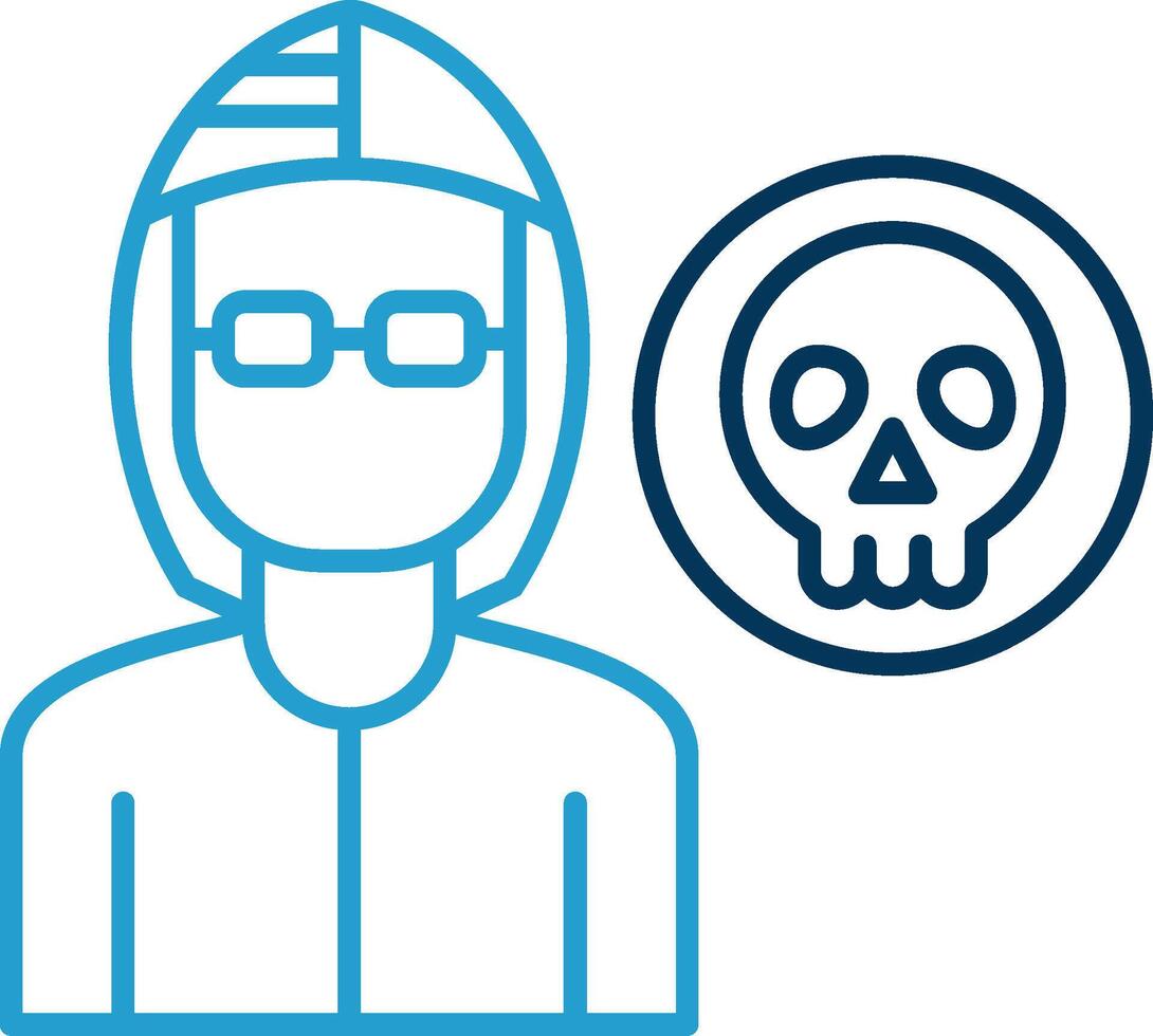 Robber Line Blue Two Color Icon vector