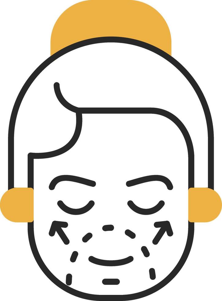 Facial Plastic Surgery Skined Filled Icon vector