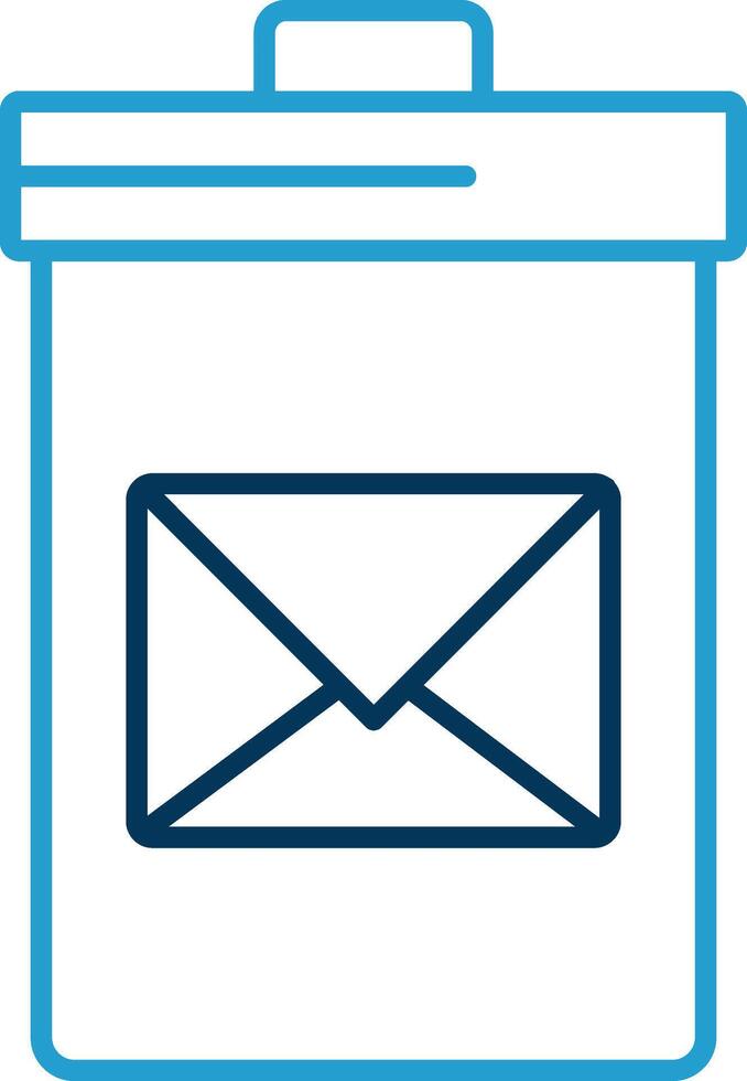 Delete Message Line Blue Two Color Icon vector