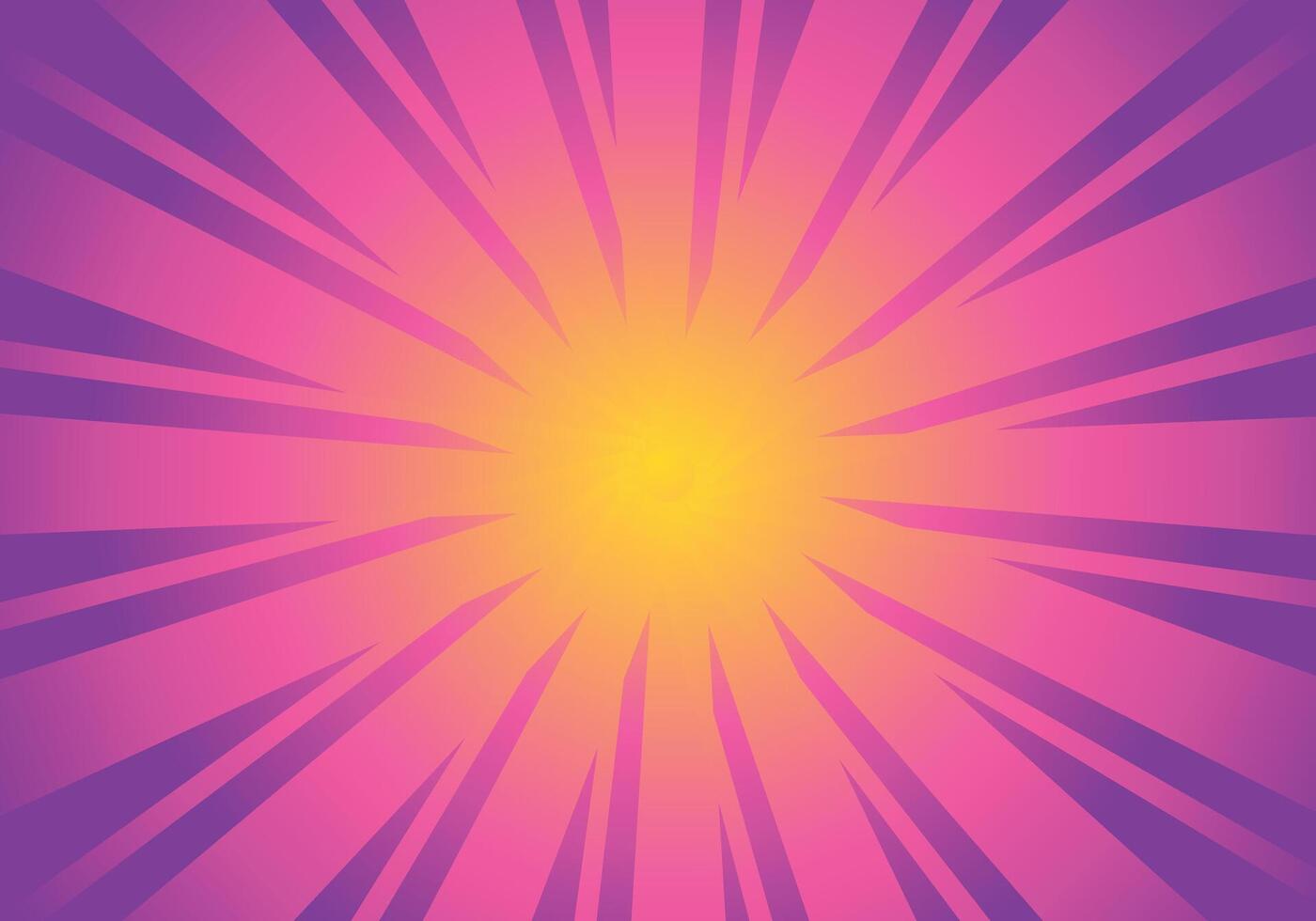 Sun ray sun burst gradient from purple to yellow color exploding. vector
