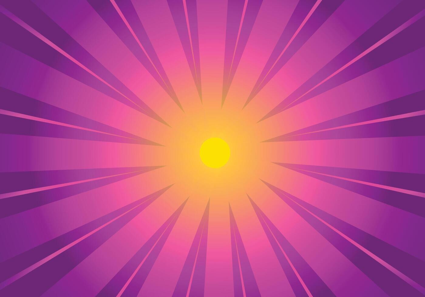 Sunburst purple to yellow color. Sun ray glowing exploding. vector