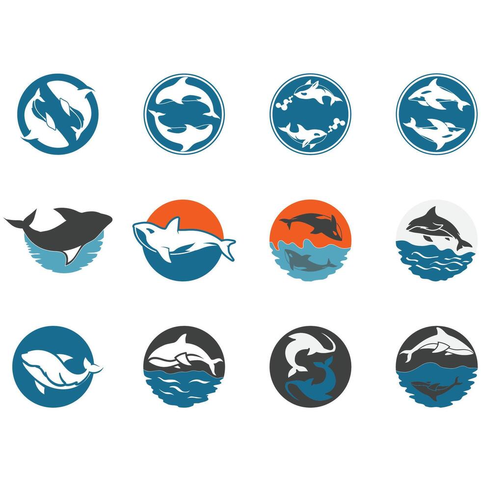 asesino ballena logo vector