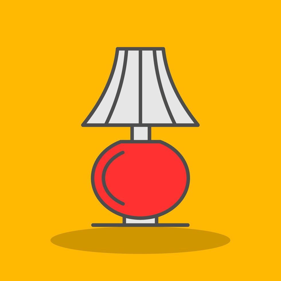 Table Lamp Filled Shadow Icon vector