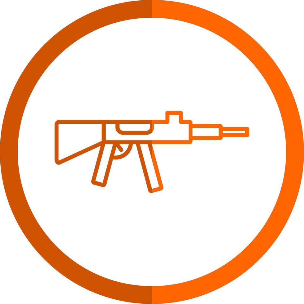 Machine Gun Line Orange Circle Icon vector