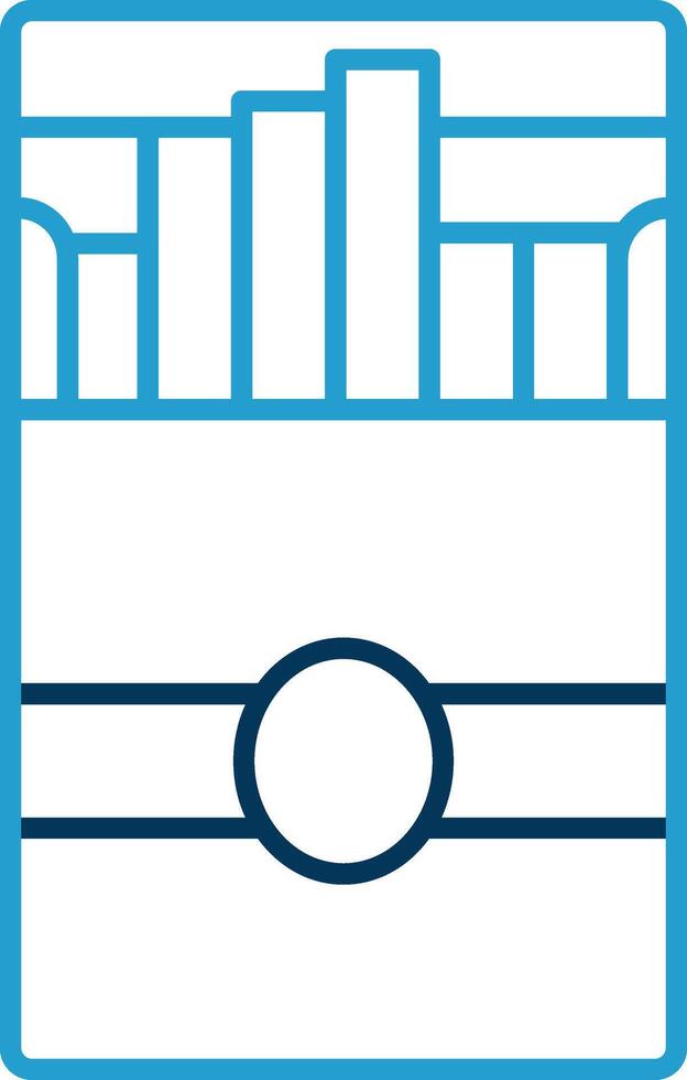 cigarrillo paquete línea azul dos color icono vector