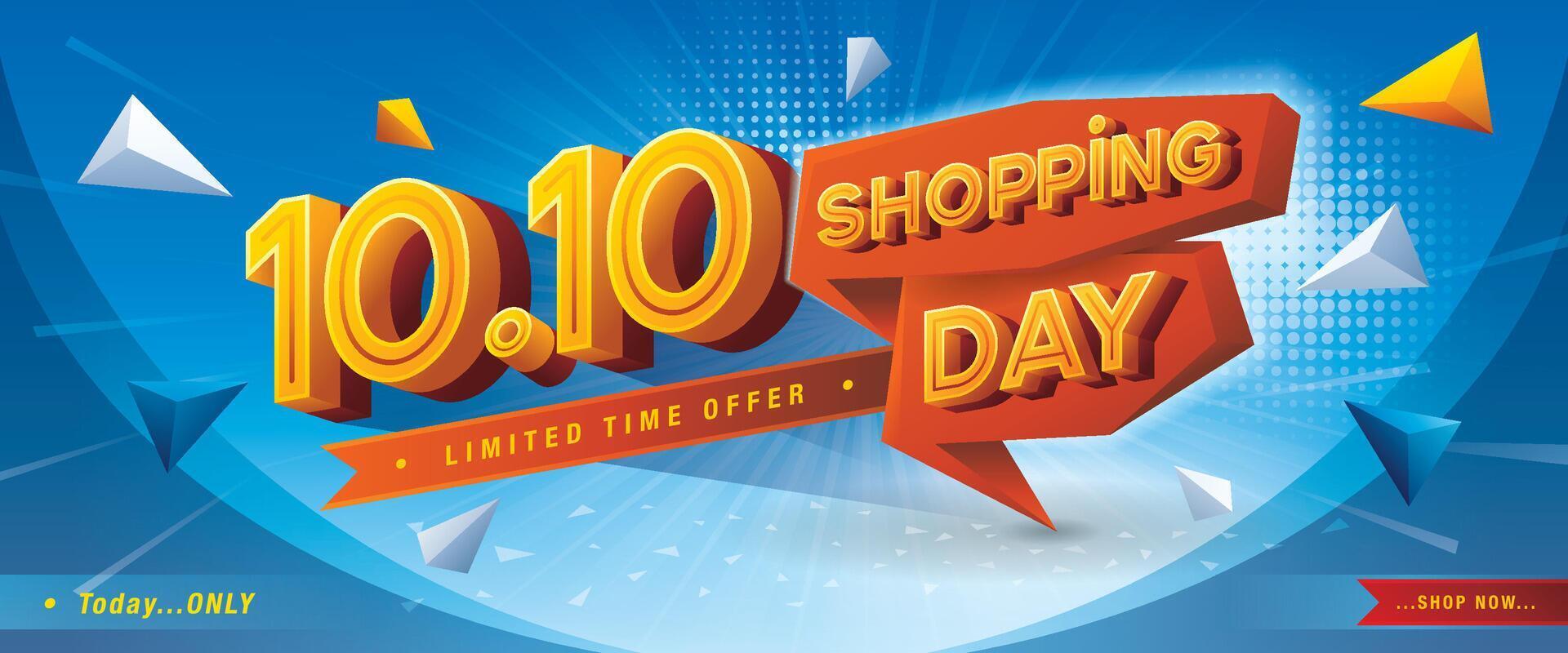 10.10 Shopping Day Sale Banner Template design special offer discount, Shopping banner template vector