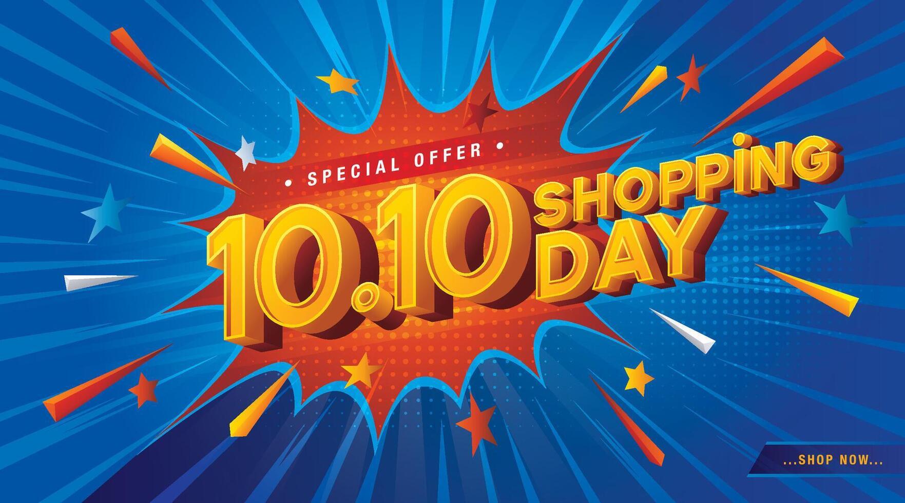 10.10 Shopping Day Sale Banner Template design special offer discount, Shopping banner template vector