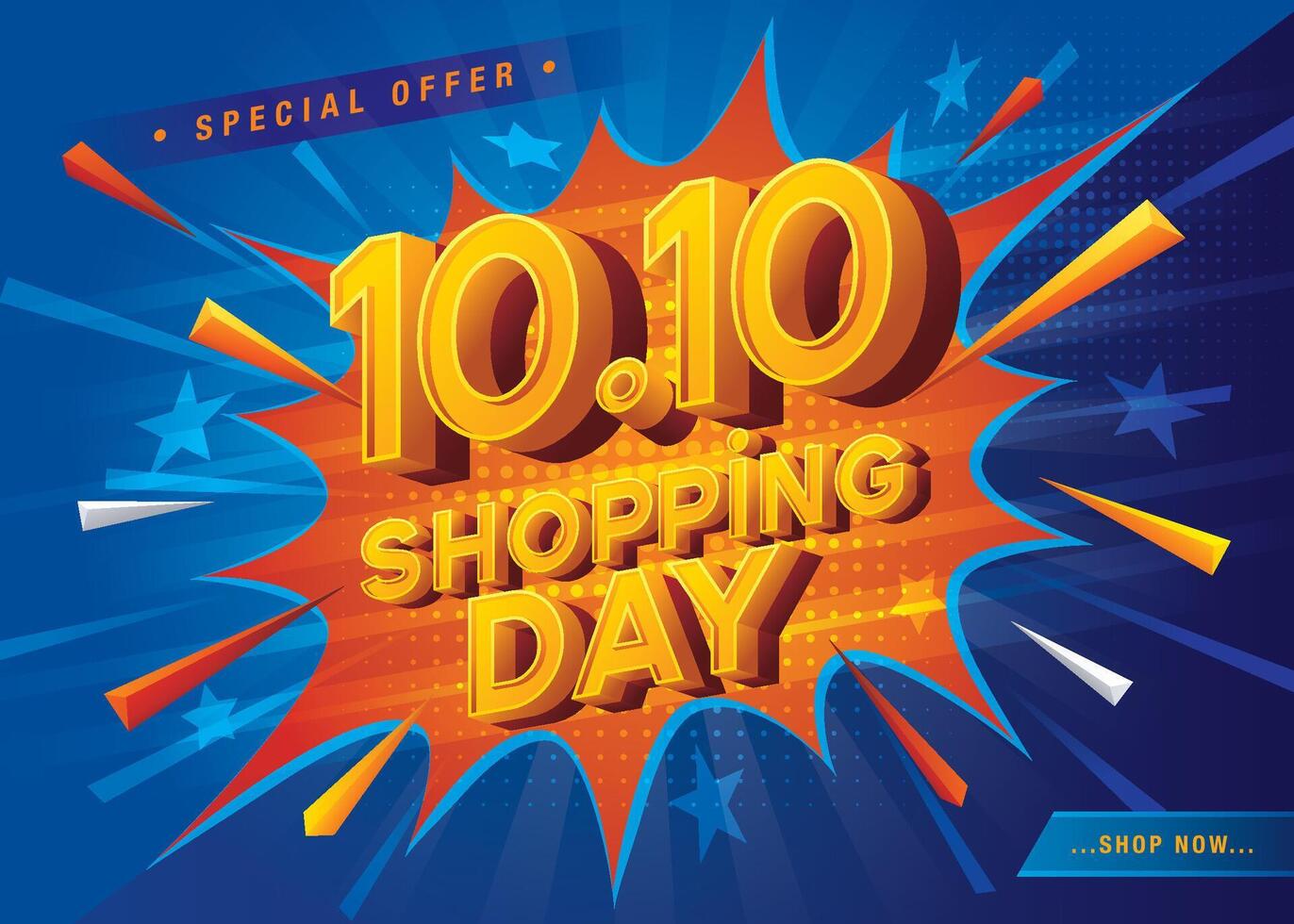 10.10 Shopping Day Sale Banner Template design special offer discount, Shopping banner template vector